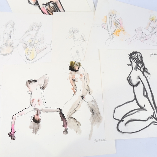 79 - Peter Collins ARCA, folder of pencil and pencil crayon and ink life drawings (26)