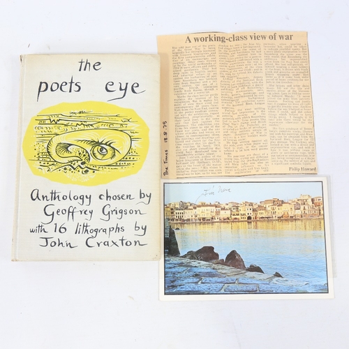 93 - John Craxton, a book, The Poet's Eye, published 1944, signed in ink by Craxton on title page, togeth... 