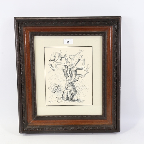 96 - Pablo Picasso, lithograph on fine paper, abstract tree, published 1952, 10