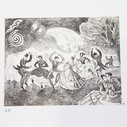 104 - Mary Viola Paterson (1899 - 1981), engraving, country dance, signed in ink with monogram, image 6