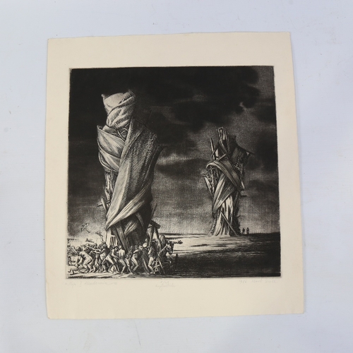 108 - 20th century Polish School, surrealist etching, 1986, indistinctly signed in pencil, image 11.5