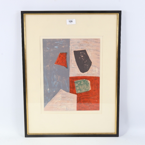 126 - Serge Poliakoff, original lithograph, abstract in 5-colours, XXe Siecle issue 1958, sheet size 12.5