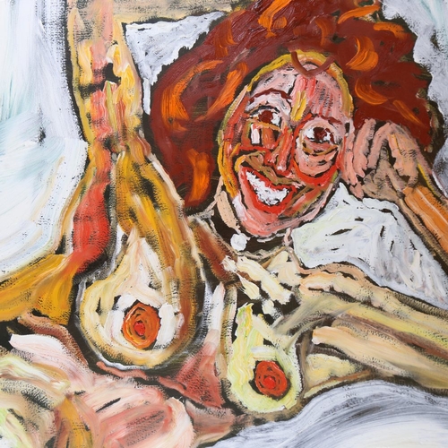 136 - John Bratby RA (1926 - 1992), oil on canvas, reclining nude, signed and dated '91, 36