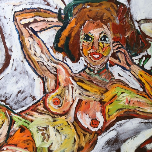 137 - John Bratby RA (1926 - 1992), oil on canvas, reclining nude, signed and dated 1991, 36