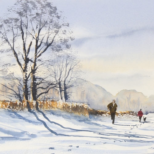 156 - C M Evans, watercolour, snow landscape, 2007, signed, 11.5