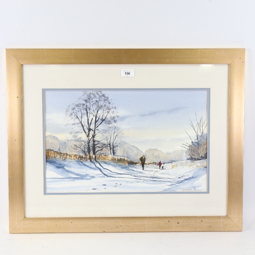 156 - C M Evans, watercolour, snow landscape, 2007, signed, 11.5