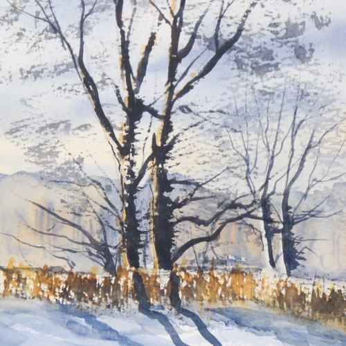 156 - C M Evans, watercolour, snow landscape, 2007, signed, 11.5