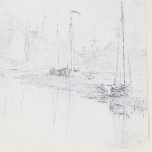 171 - John Sell Cotman (1782 - 1842), 2 small pencil drawings, sailing boats, 5