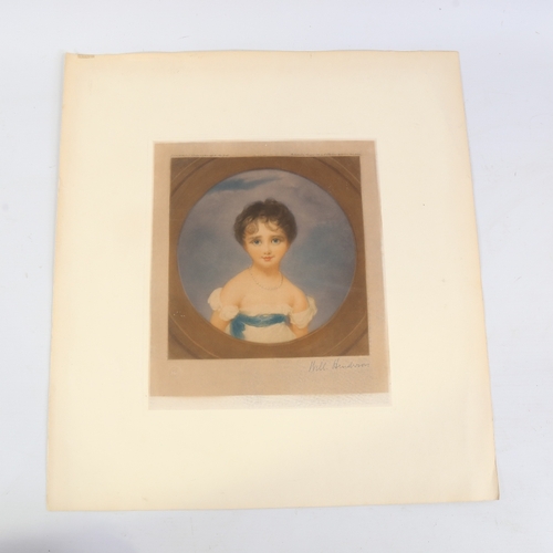 174 - Will Henderson after Sir Thomas Lawrence, colour mezzotint, Rosebud (Lady Emily Cooper), signed in p... 