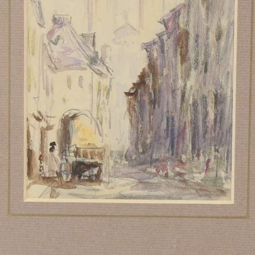 187 - Sir Barry Jackson (1879 - 1961), watercolour, city scene, unsigned, 6.5