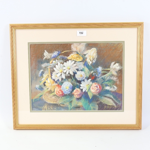 192 - Jim Harbison (born 1976), coloured pastels, anniversary bouquet, signed, 11