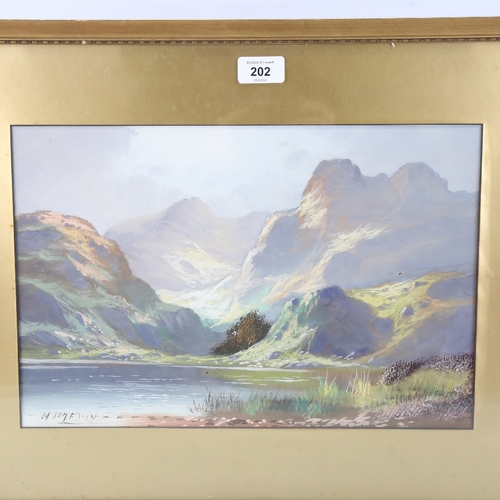 202 - F E Jamieson, gouache, Highland landscape, signed, 10