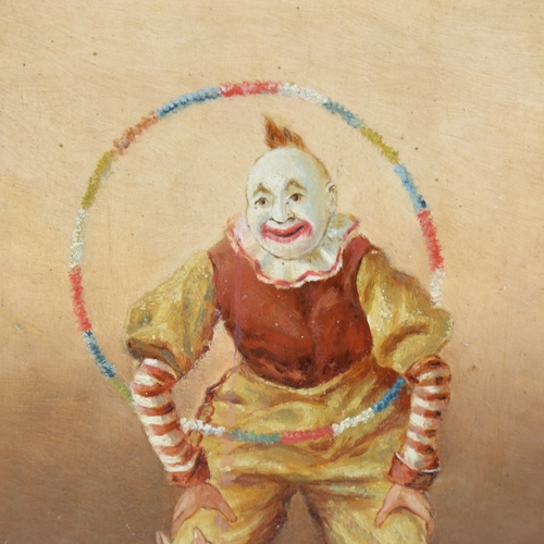 213 - Henri Desrousseaux (1862 - 1906), oil on board, clown and pig, signed, 8.5