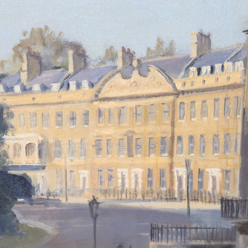 222 - Julian Barrow, oil on canvas, Somerset Place Bath 1965, signed, 12