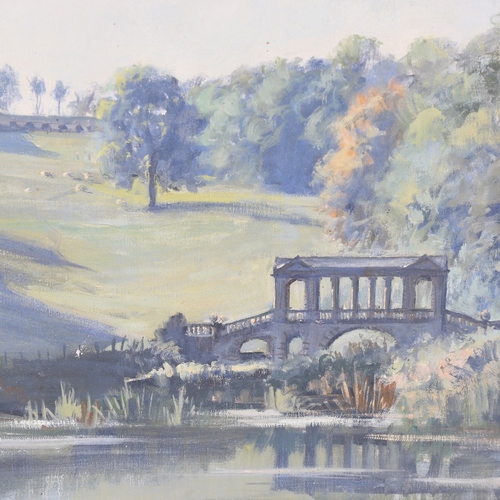 223 - Julian Barrow, oil on canvas, Prior Park Gardens Bath, signed and date 1964, 20