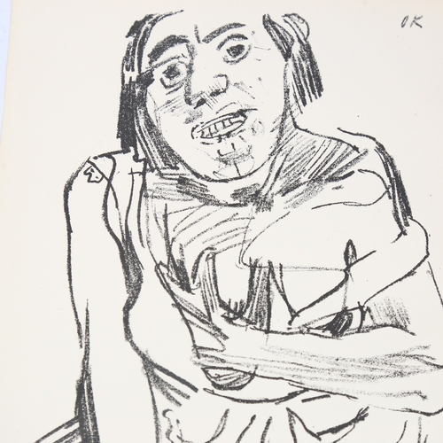 246 - Oskar Kokoschka (1886 - 1980), lithograph, portrait, sheet size 9.5