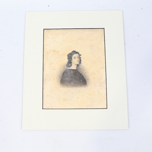 250 - After Raphael, pencil portrait by R Scatcherd, circa 1840s, 8