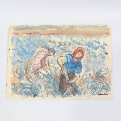 270 - Eileen Rose (born Dunedin New Zealand 1909, died 1902), watercolour, field workers, signed, 10