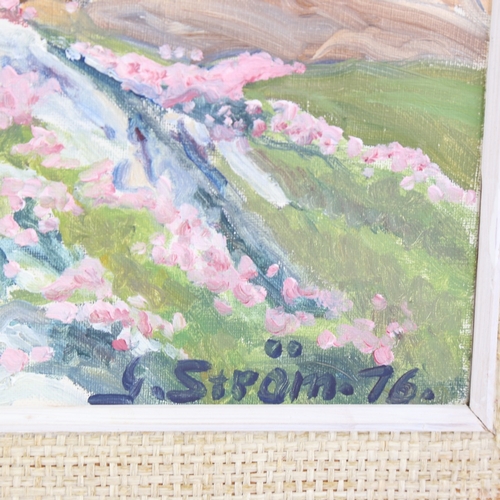 279 - G Strom, oil on canvas, Scandinavian coast, signed and dated 1976, 21