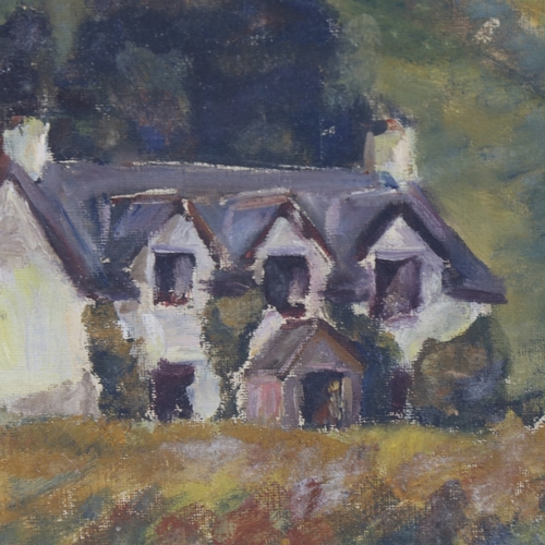 285 - Scottish School, oil on canvas, house beside Peter's Pool Fortingal, Perthshire, signed with monogra... 