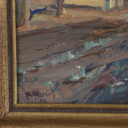 286 - Axel Aabrink (1187 - 1965), oil on canvas, farm landscape, signed and dated '36, 13.5