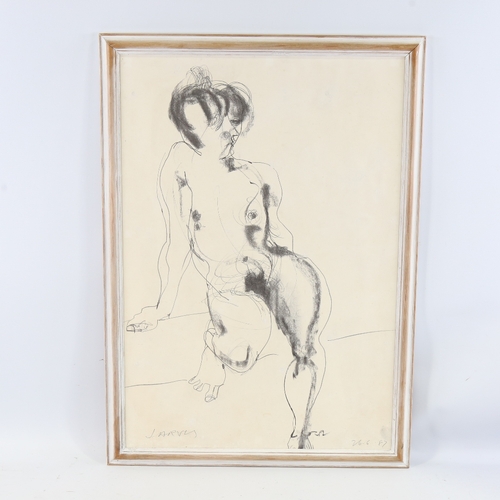 290 - Roland Jarvis, charcoal/pencil on paper, life study, signed and dated '87, 25