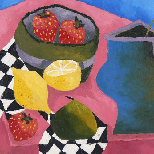 298 - Carol Maddison, contemporary oil on canvas, modernist still life, 14