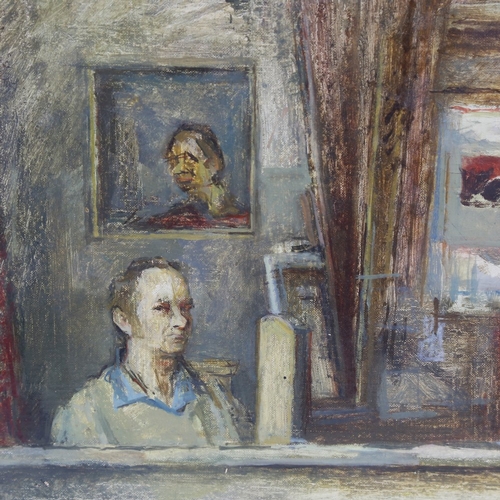 311 - John Arnold, oil on canvas, self portrait, signed and dated 1973, 12