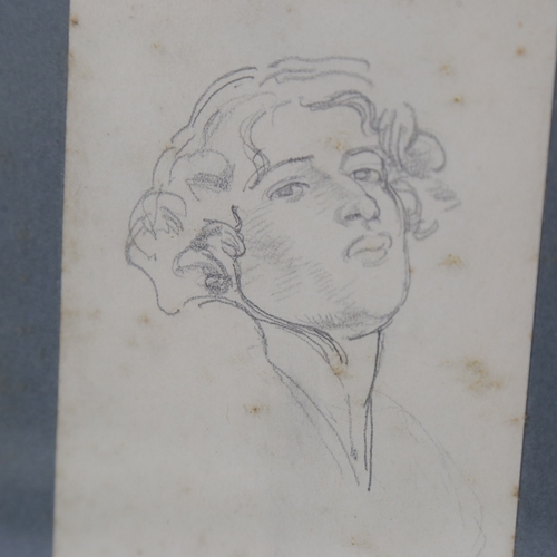 316 - Attributed to Matthew Smith, small pencil sketch, head portrait, unsigned, sheet size 4.75