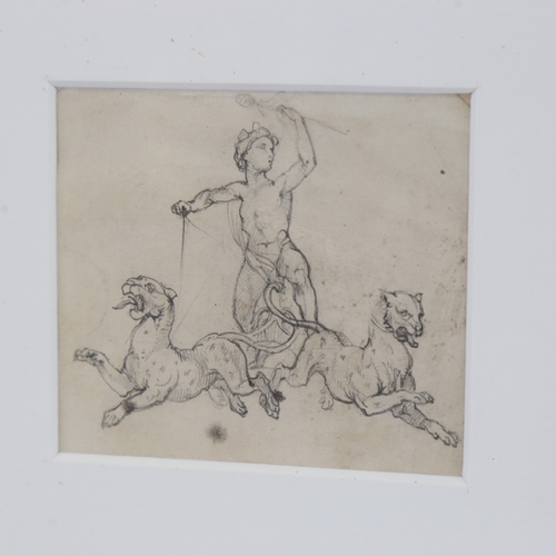 317 - Attributed to John Flaxman (1755 - 1826), 2 Classical pencil sketches, unsigned, largest 3.5