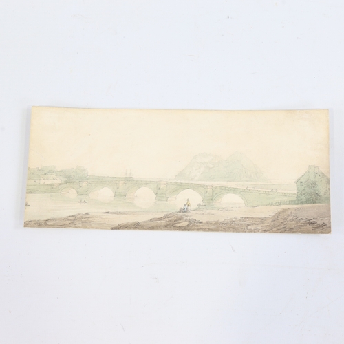 323 - Joseph Farrington (born 1747), watercolour, stone bridge, signed and dated 1780, 3.75