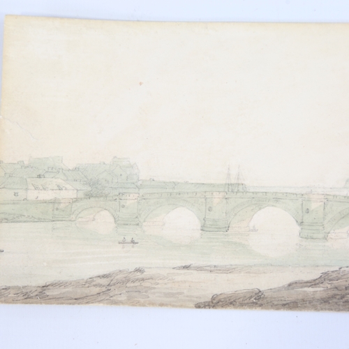 323 - Joseph Farrington (born 1747), watercolour, stone bridge, signed and dated 1780, 3.75