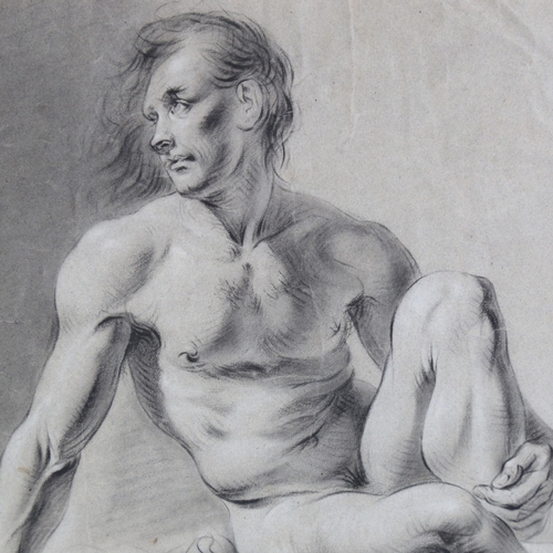 331 - 19th century charcoal drawing, Classical nude, unsigned, 16