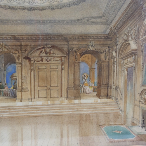 333 - Early 20th century watercolour, architectural interior study, unsigned, 17