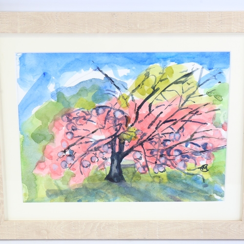 350 - Maureen Connett, 2 watercolours, tree studies, 11