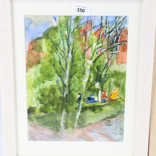 350 - Maureen Connett, 2 watercolours, tree studies, 11