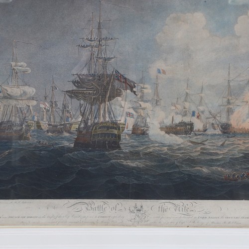 341 - After Thomas Whitcombe and Capt James Weir, pair of hand coloured engravings, the Battle of the Nile... 