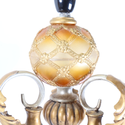 120 - A pair of silvered and gold painted Renaissance style table lamps, height excluding fitting 60cm