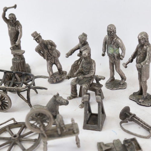 126 - A group of pewter figurines