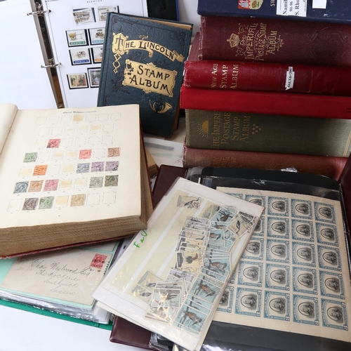 127 - A large quantity of various postage stamps and albums, including some on collector's cards