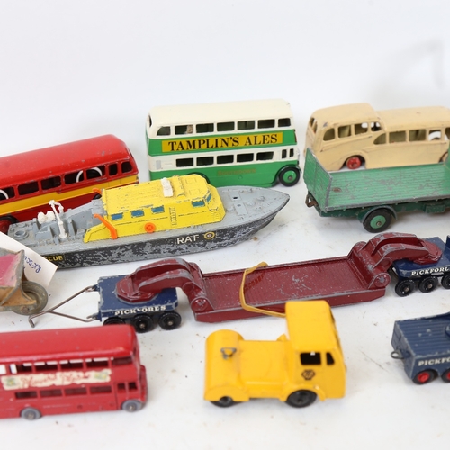 136 - Various Dinky Toy vehicles, including Air Sea Rescue Launch, Observation coach etc (boxful)