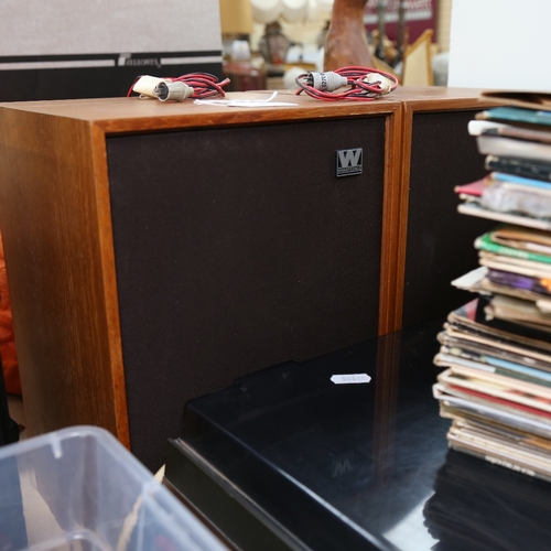 5 - JVC - a Vintage hi-fi 3-in-1 music centre model MF-1845L, and WHARFEDALE - a pair of Denton 2XP spea... 