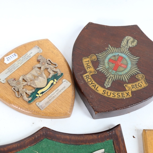 97 - 4 various shield plaques, including Cross Kukri Gurkhas and The Royal Sussex Regiment (4)