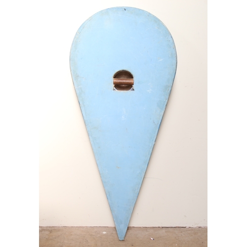 154 - A large Norman style painted reenactment kite shield, height 138cm