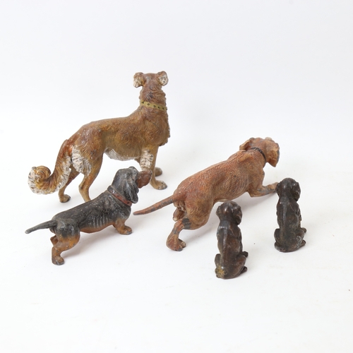 165 - Various miniature cold painted metal dog figures, including Dachshund (5)