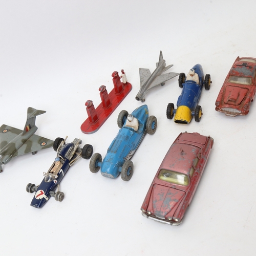 172 - A group of Vintage diecast toy cars and planes, including Talbot Largo, Ferrari racing car, Gloster ... 