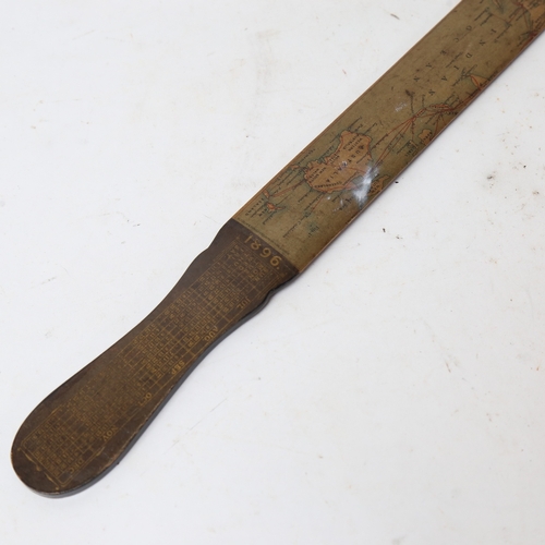 181 - A Victorian novelty Mauchline ware promotional advertising paper knife, for The Eastern Telegraph Co... 