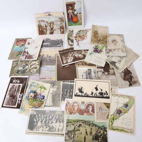 187 - Various loose Vintage postcards, including topographical