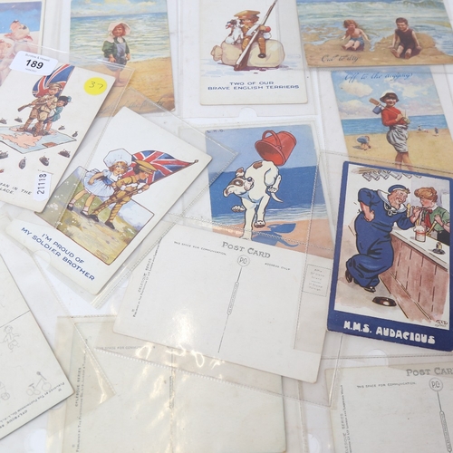 189 - Various loose Vintage postcards