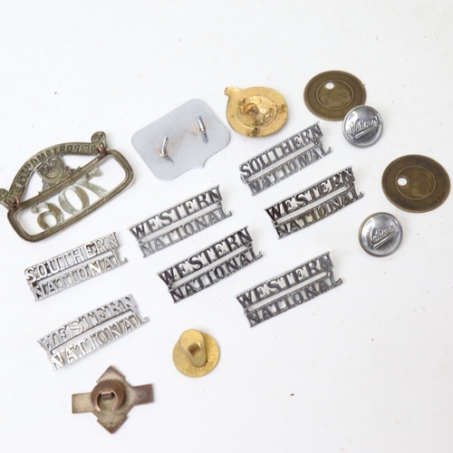 205 - Various Vintage bus and railway badges, including Southern National and Western National